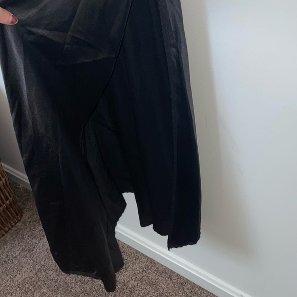 Victoria’s Secret Black Satin Lace Maxi Slip Dress - Picture 4 of 8